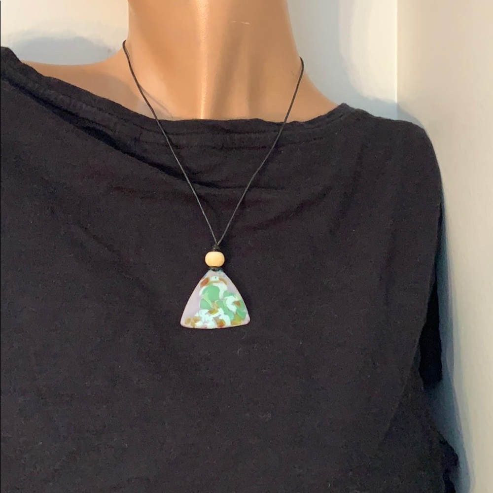 Handmade Triangle Gemstone Pendant Necklace | NWOT